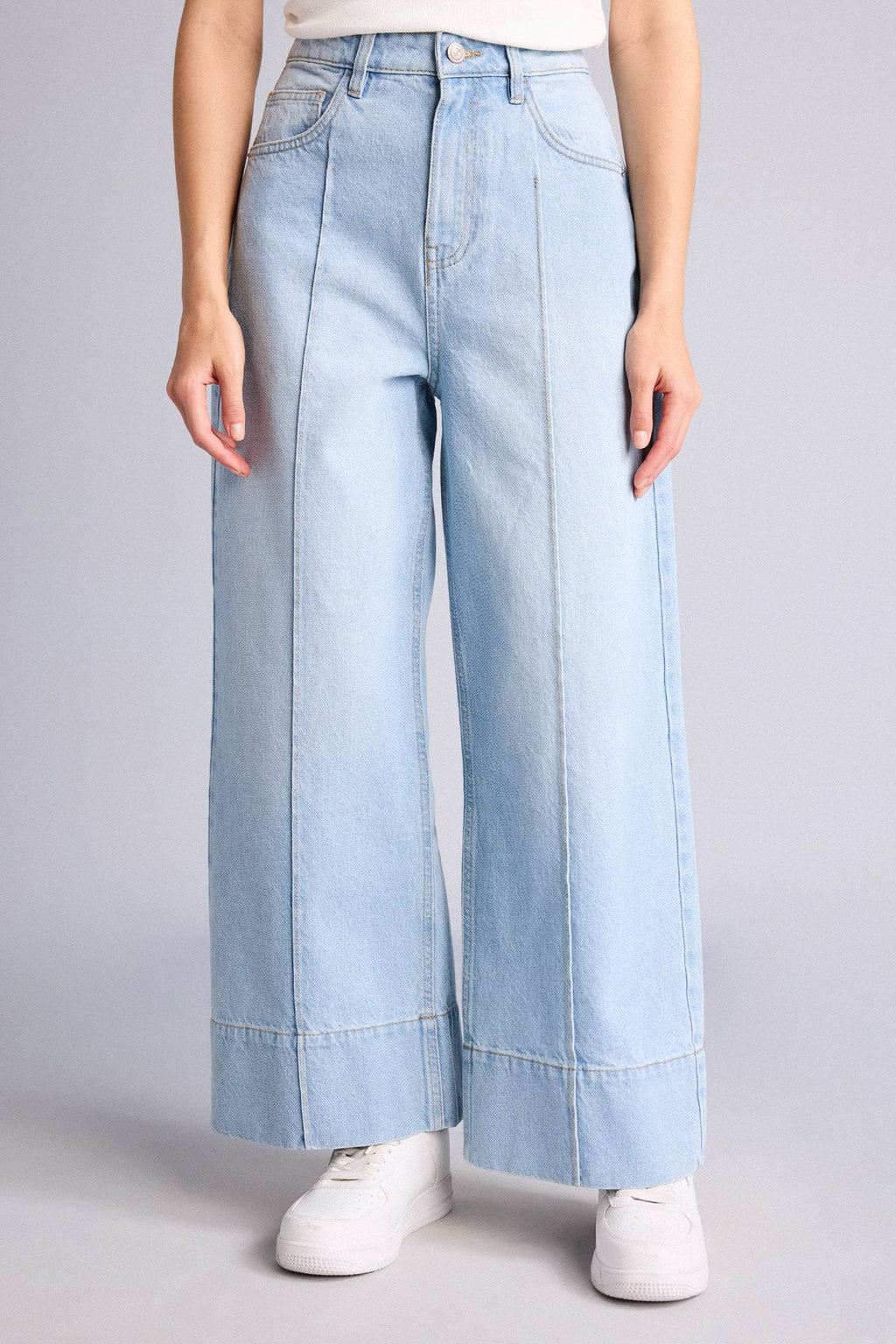Short Wide Leg High Waist Straight Leg Long Jeans