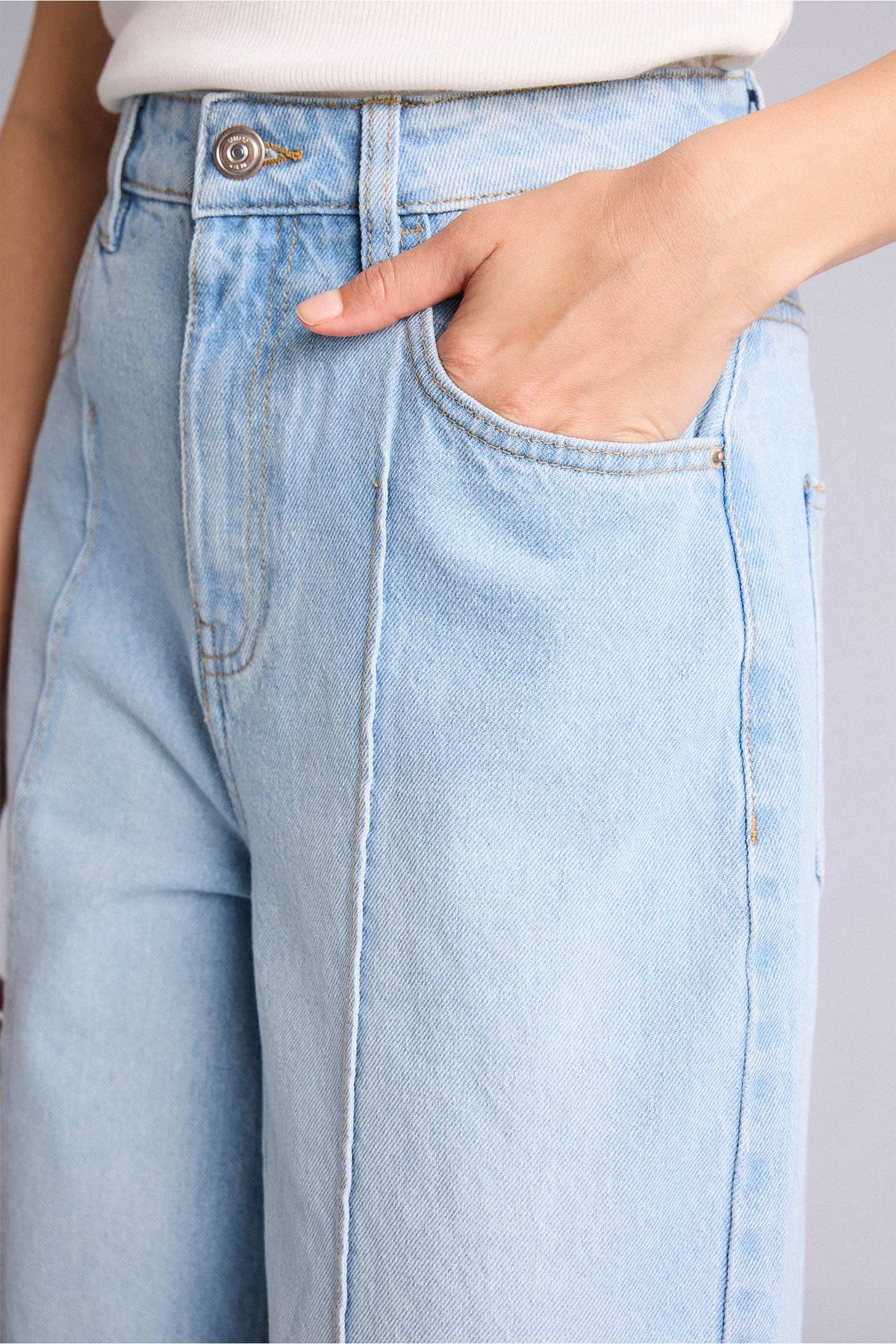 Short Wide Leg High Waist Straight Leg Long Jeans