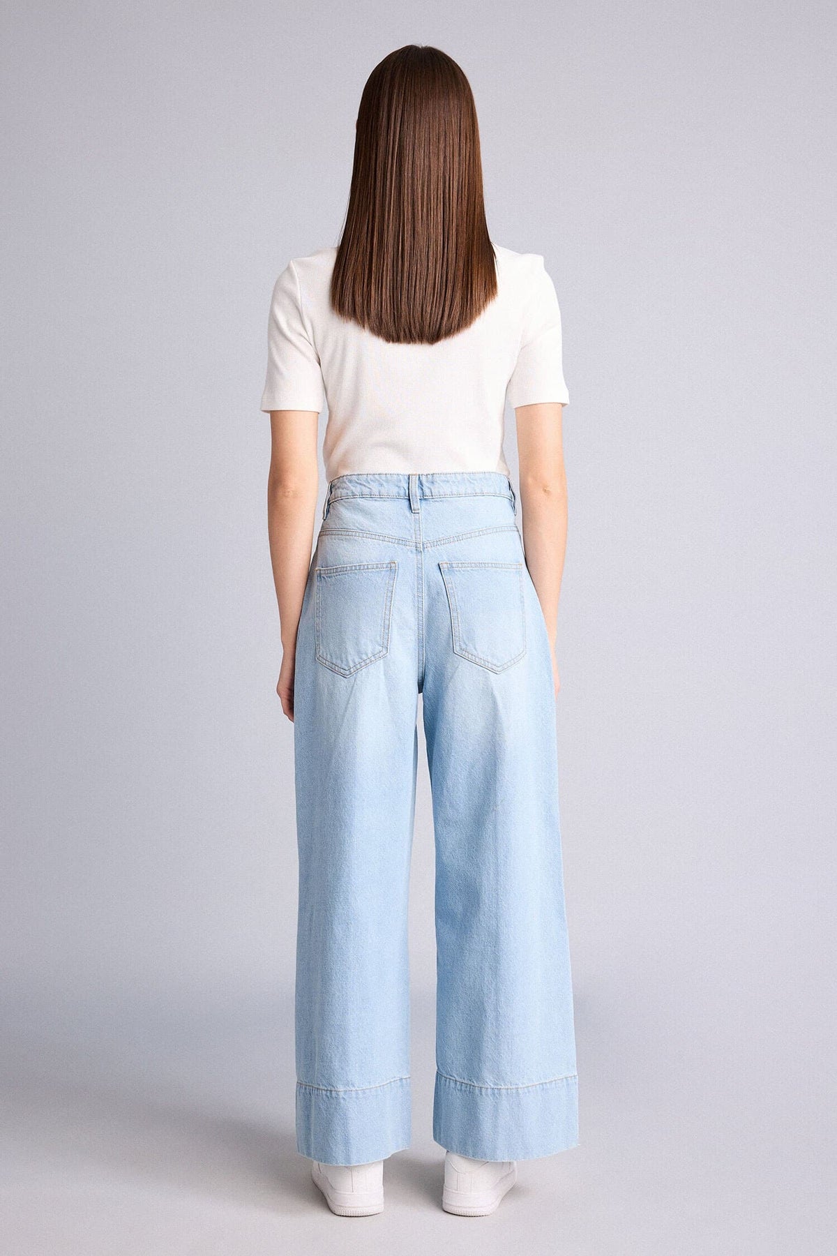 Short Wide Leg High Waist Straight Leg Long Jeans