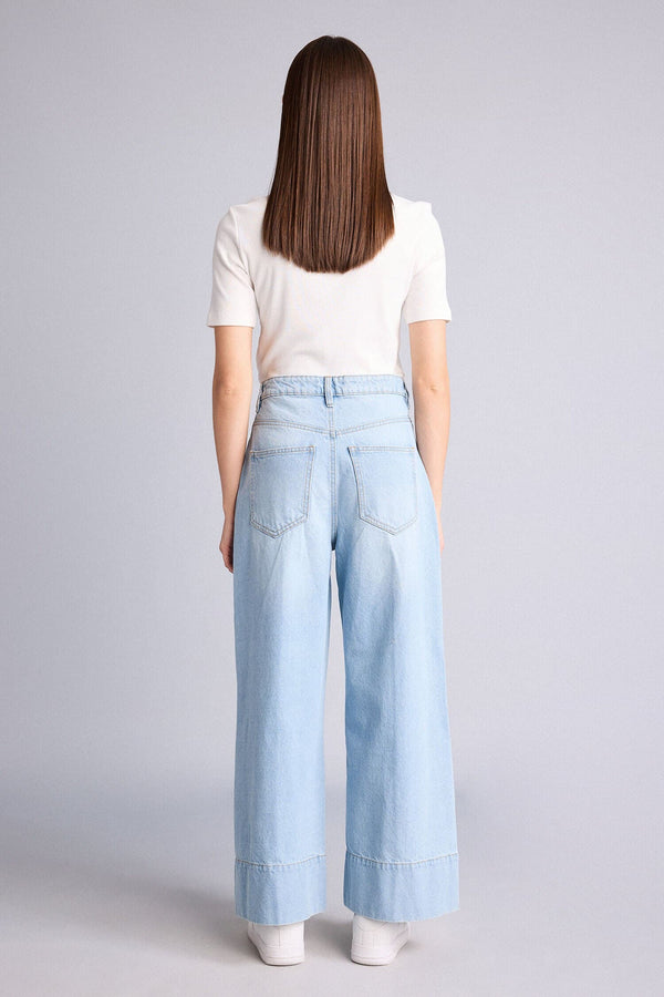 Short Wide Leg High Waist Straight Leg Long Jeans