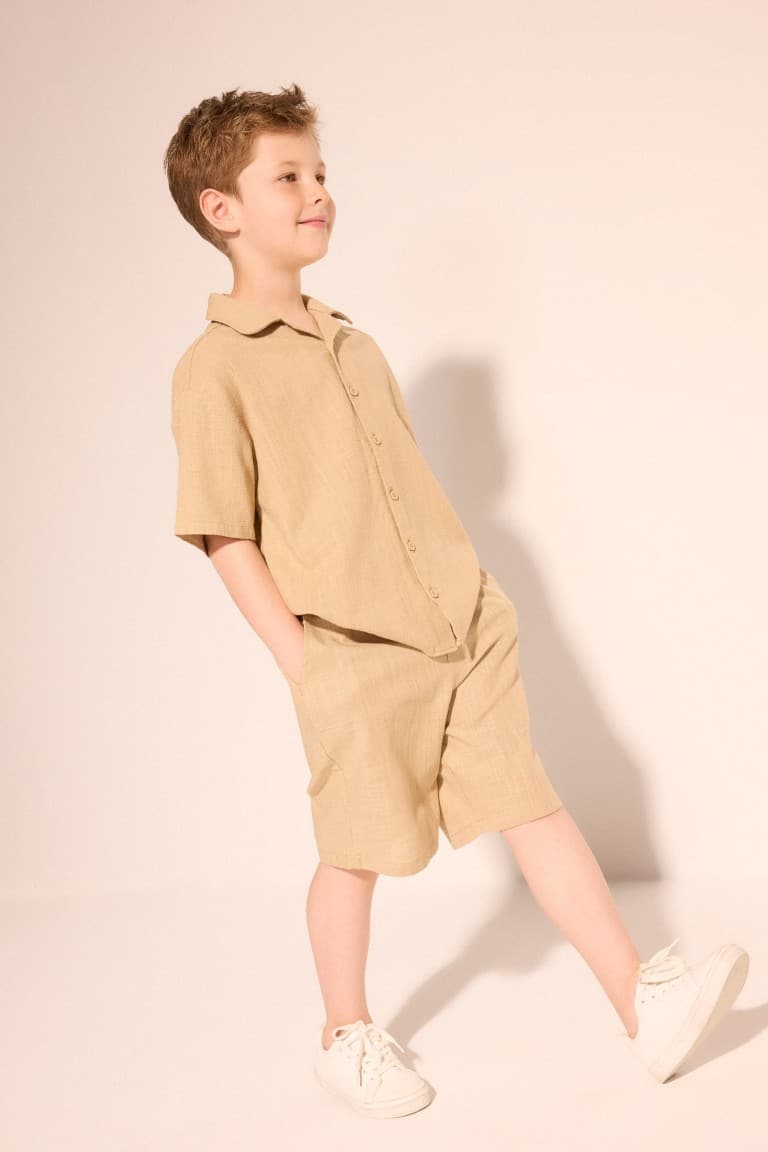 100% Cotton Textured Shorts Boys