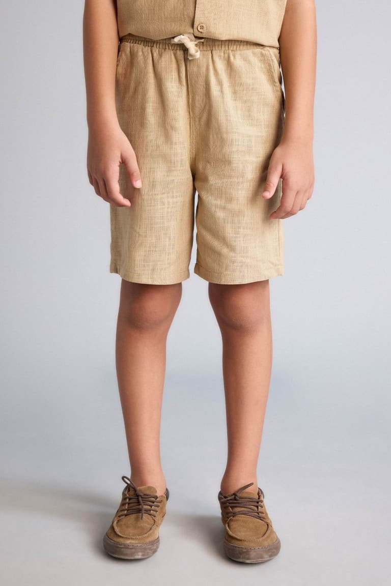 100% Cotton Textured Shorts Boys