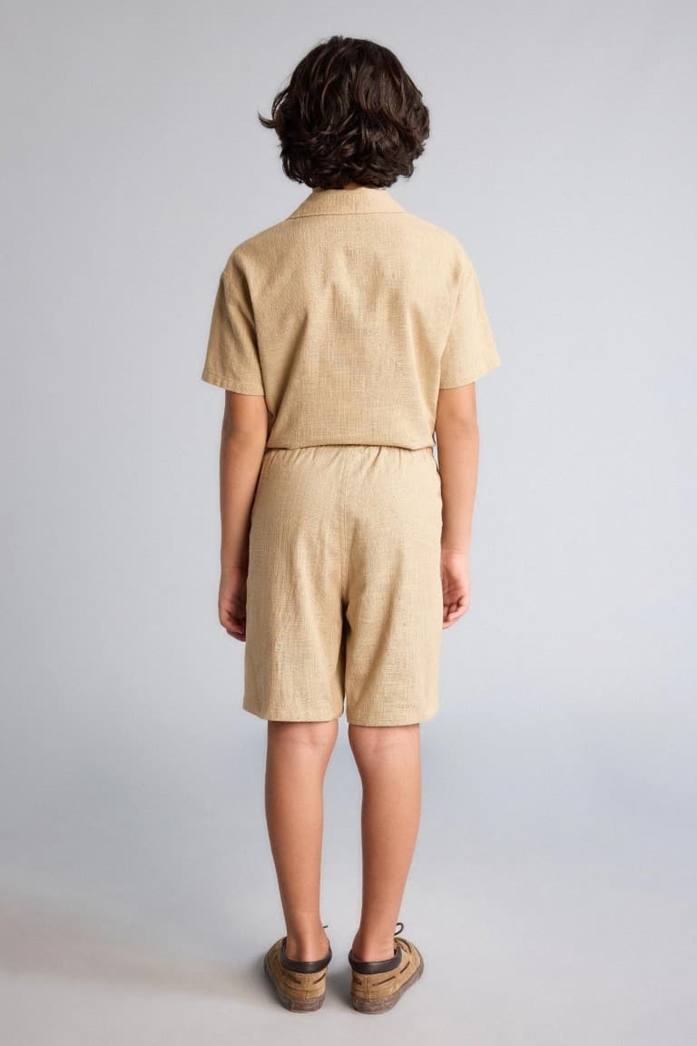 100% Cotton Textured Shorts Boys