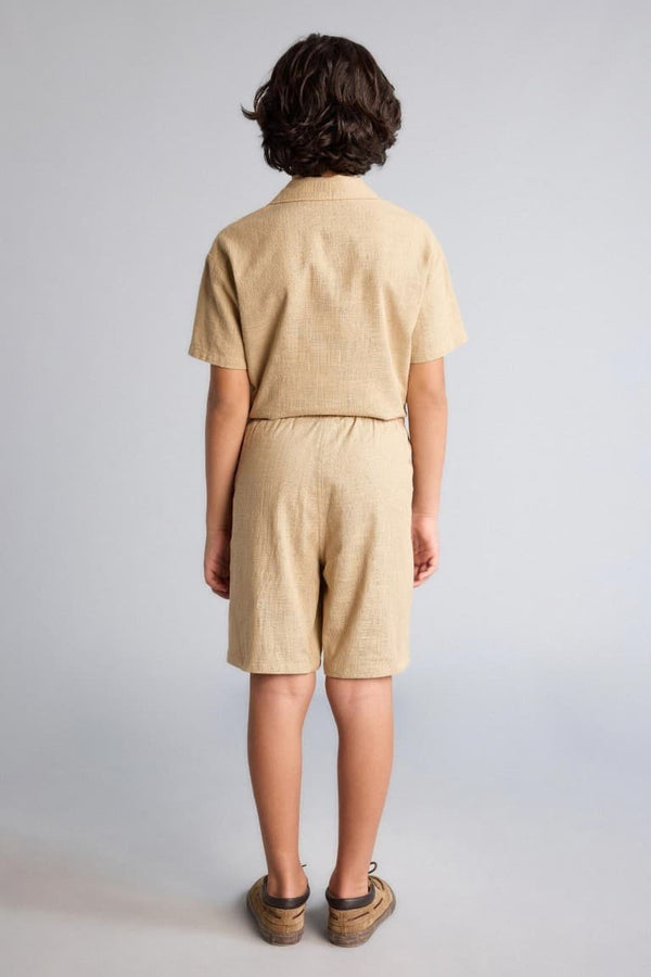 100% Cotton Textured Shorts Boys