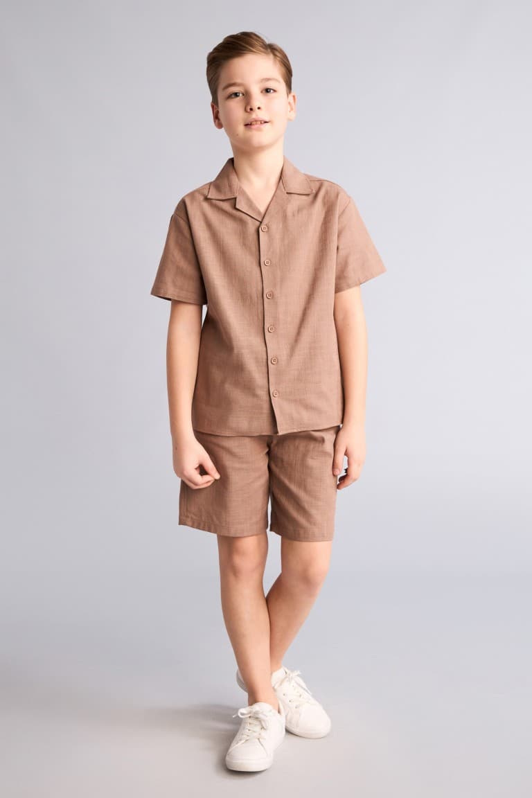 100% Cotton Textured Shorts Boys