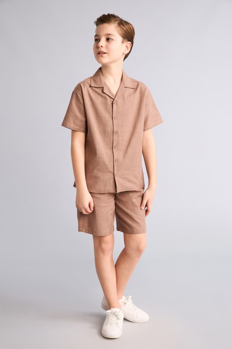100% Cotton Textured Shorts Boys