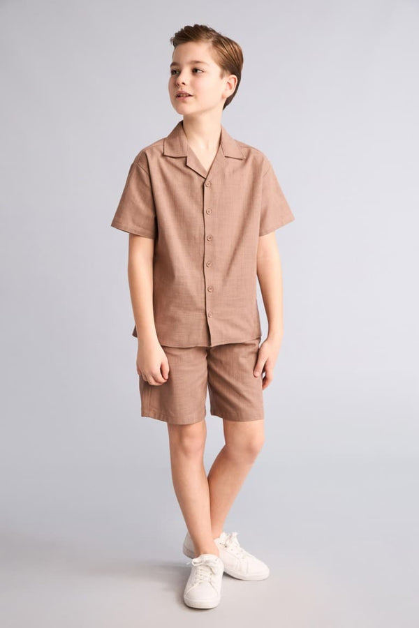 100% Cotton Textured Shorts Boys