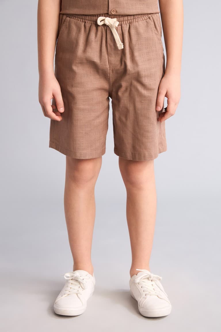 100% Cotton Textured Shorts Boys