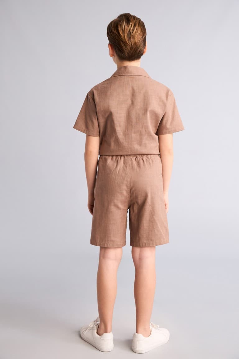 100% Cotton Textured Shorts Boys
