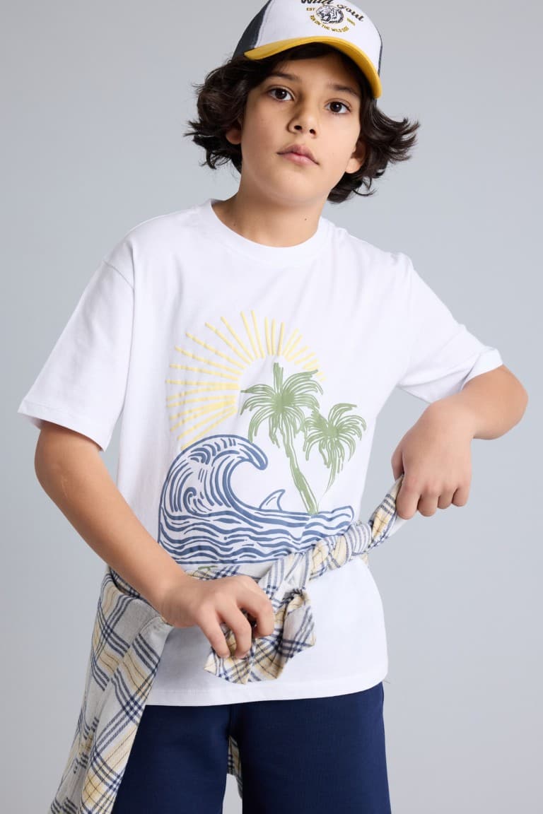 100% Cotton Patterned T-Shirt Boy Main image