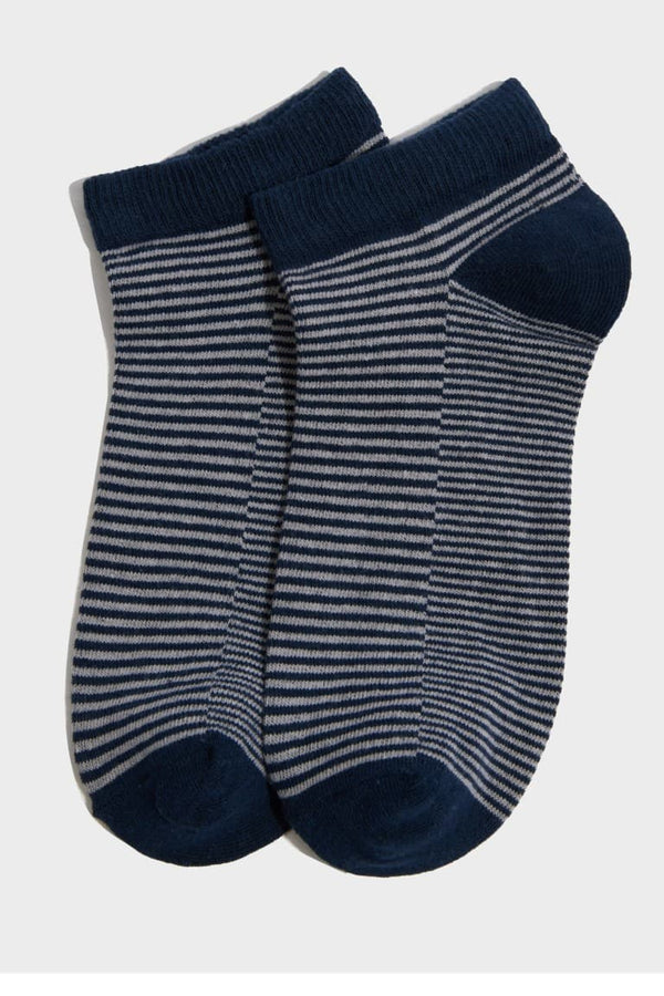 Mens Striped 5-Pack Cotton Booties Socks