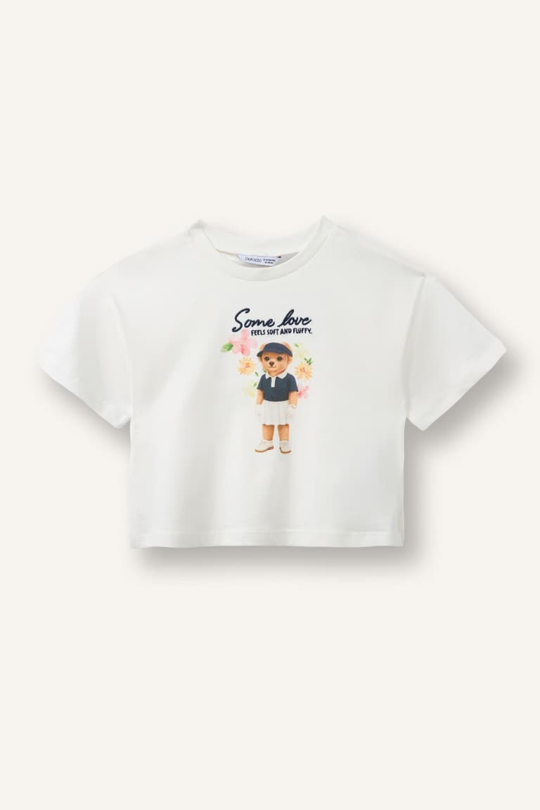 100% Cotton Regular Fitteddy Teddy Bear Combed Short Sleeve T-Shirt Baby Girl Secondary image