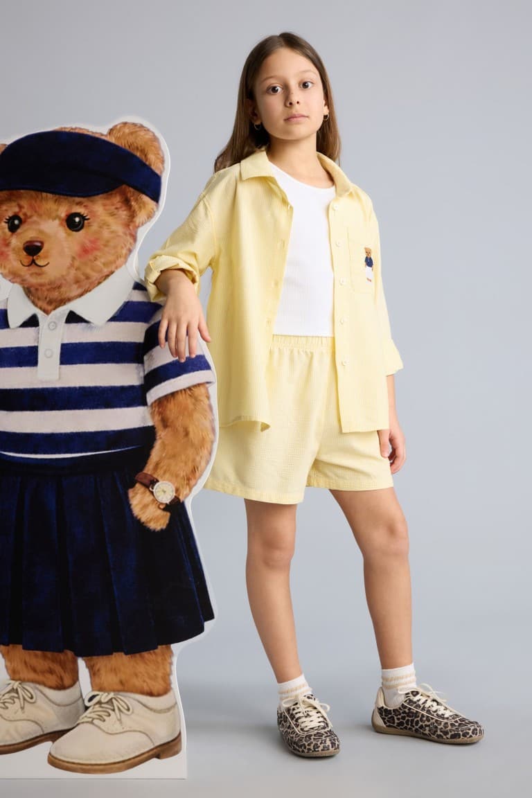 Crinkle Fabric 2-Piece Teddy Bear Set Girls Main image