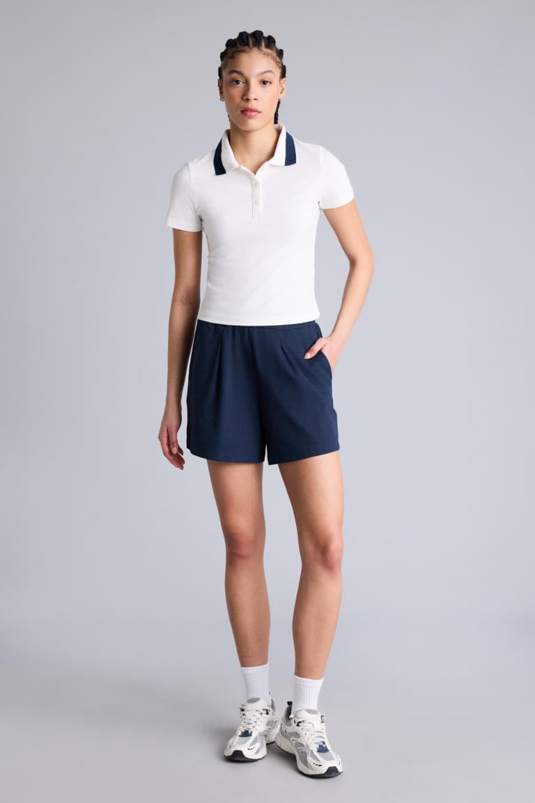 Standard Fit Sports Short Leg Pique Shorts