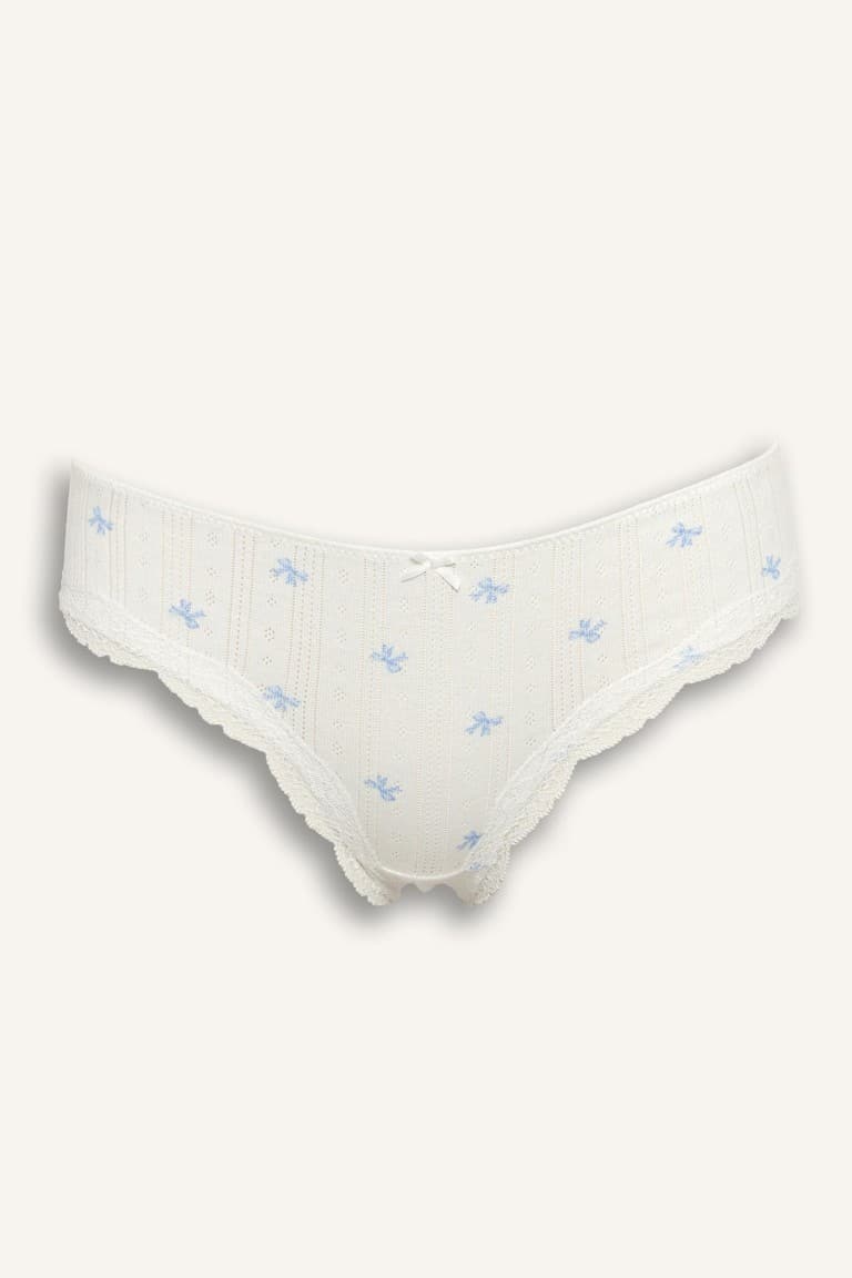 100% Cotton Lace Detailed Brazilian Panties