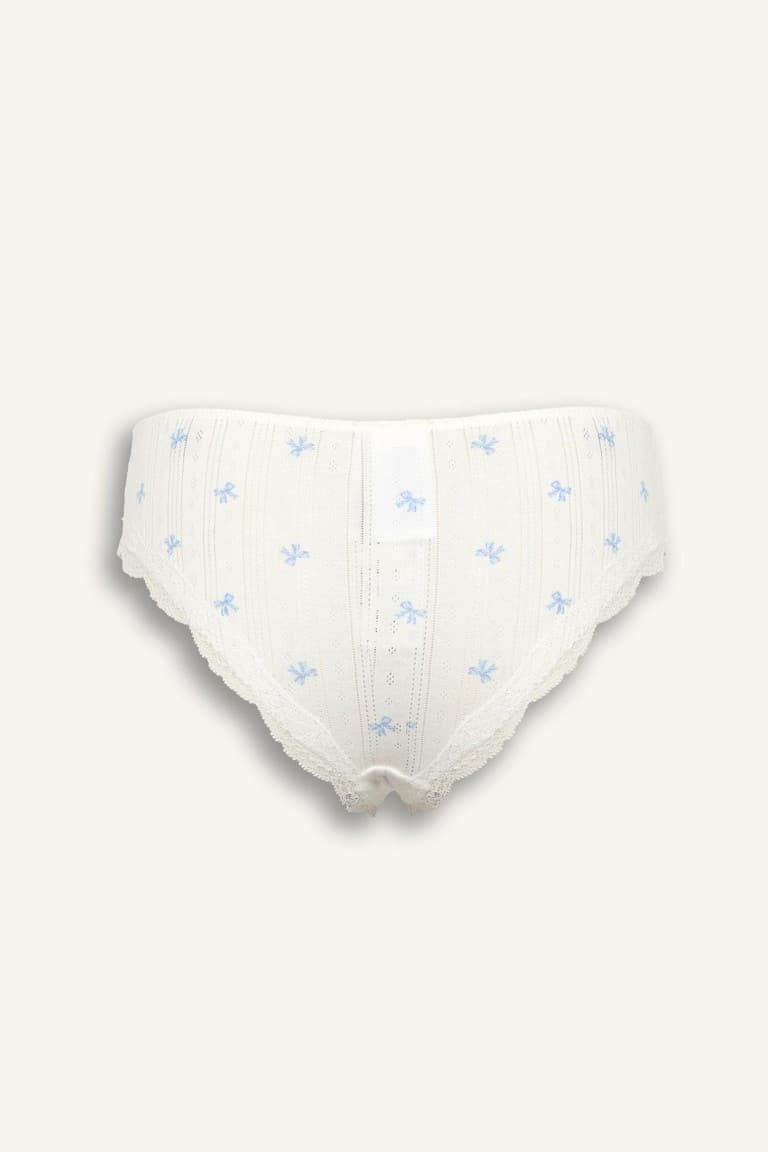 100% Cotton Lace Detailed Brazilian Panties