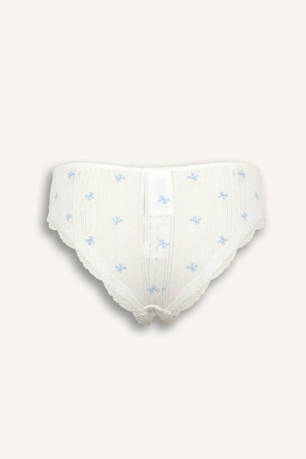 100% Cotton Lace Detailed Brazilian Panties