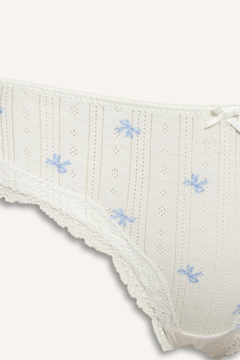 100% Cotton Lace Detailed Brazilian Panties