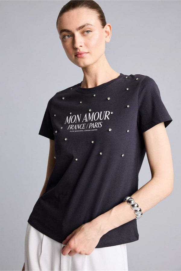 Regular Crew Neck 3D Combed Short Sleeve T-Shirt