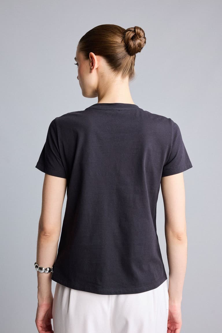 Regular Crew Neck 3D Combed Short Sleeve T-Shirt