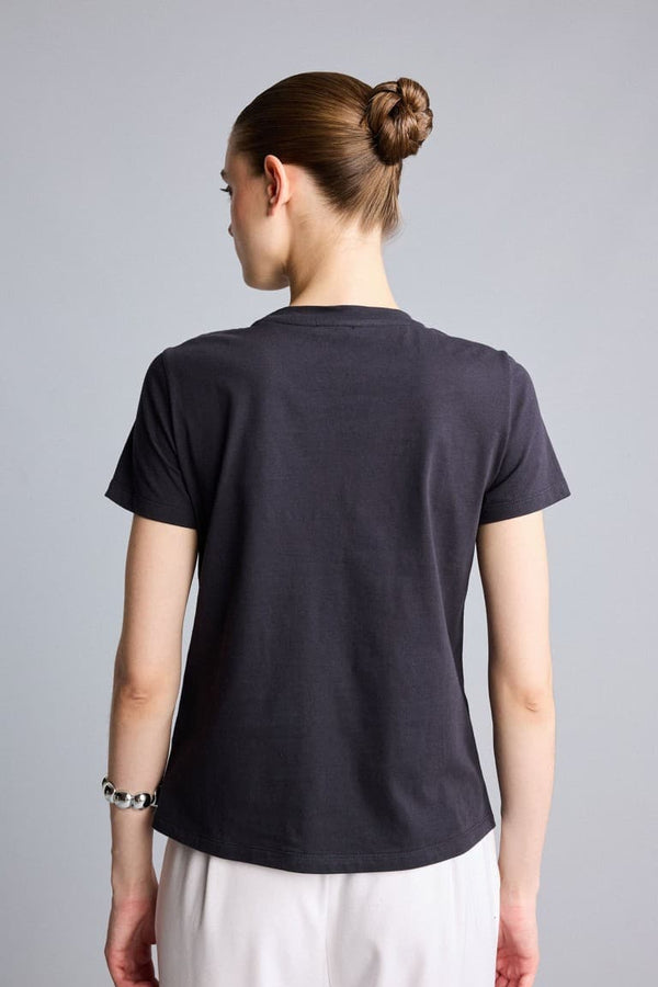 Regular Crew Neck 3D Combed Short Sleeve T-Shirt