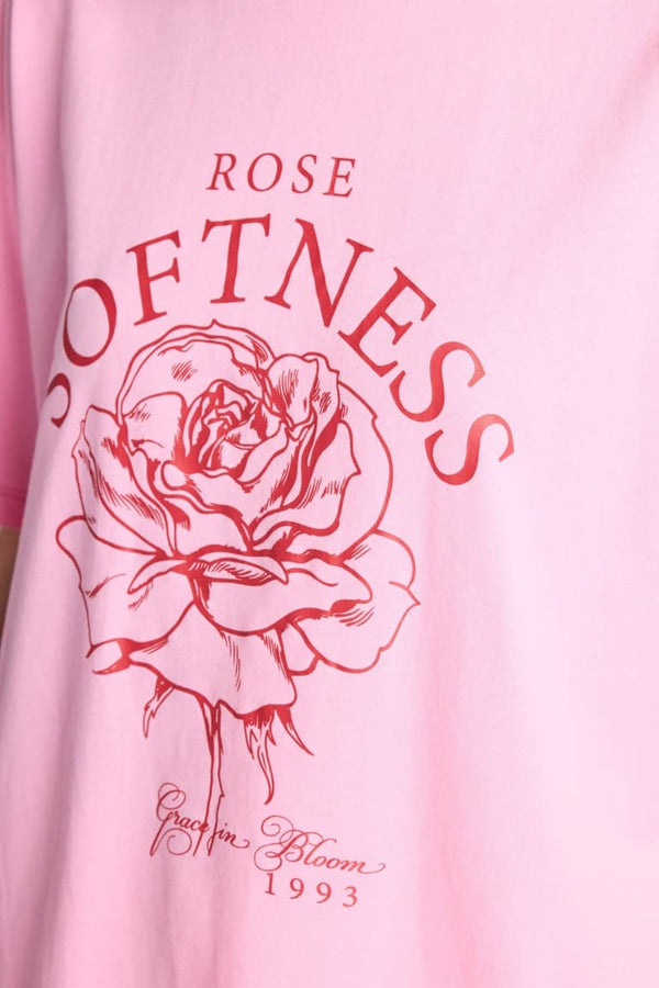 Overless Crew Neck Floral Combed Cotton Short Sleeve T-Shirt