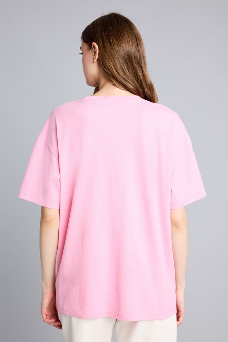 Overless Crew Neck Floral Combed Cotton Short Sleeve T-Shirt