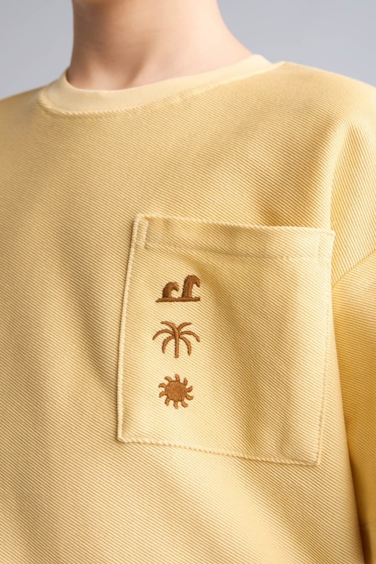 100% Cotton Overless Crew Neck Embroidered Pocket Printed Short Sleeve T-Shirt Boys