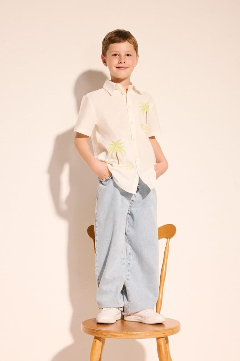 100% Cotton Balloon Fit Straight Leg Cotton Pants Boy