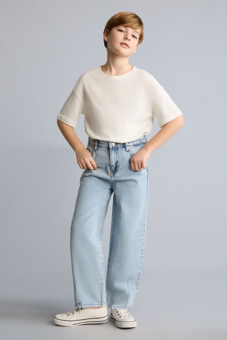 100% Cotton Balloon Fit Straight Leg Cotton Pants Boy