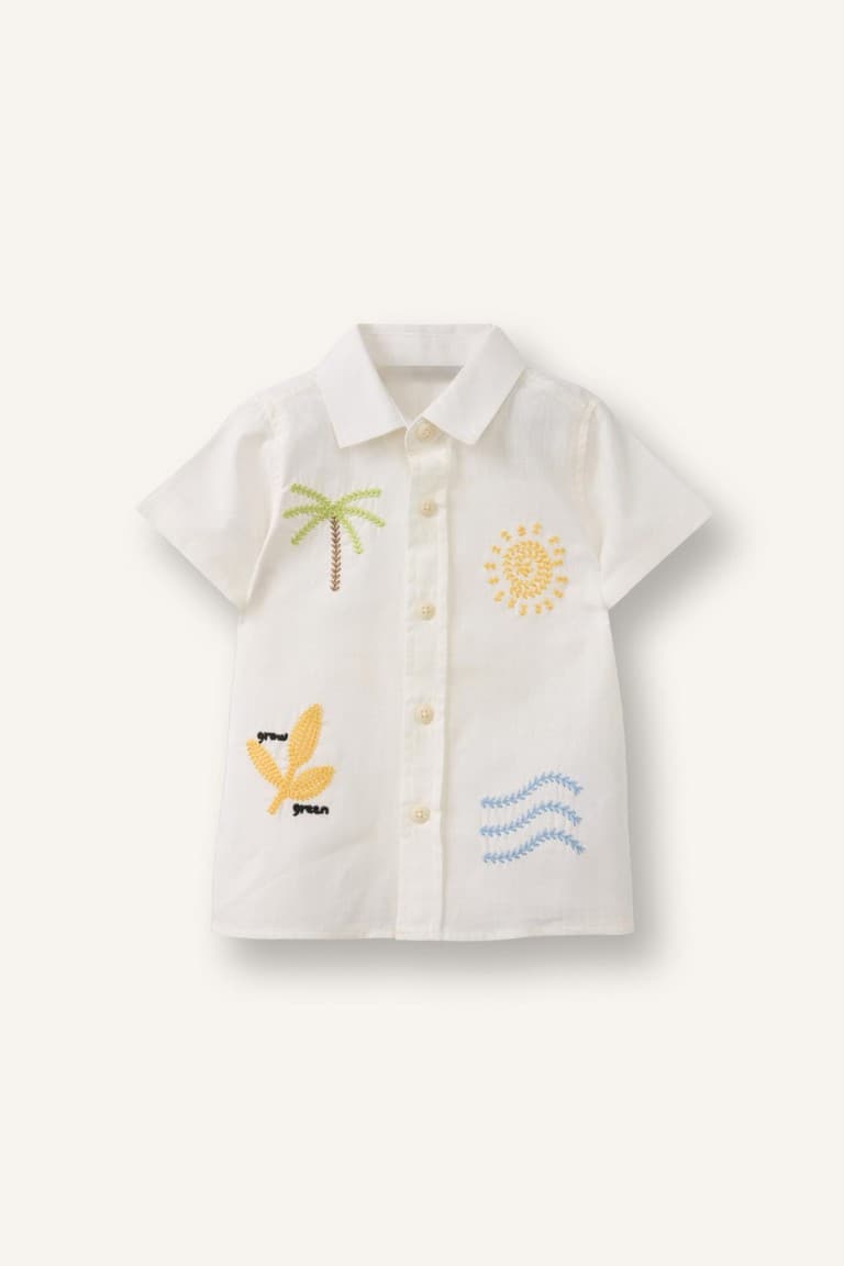 100% Cotton Tropical Patterned Shirt Baby Boy