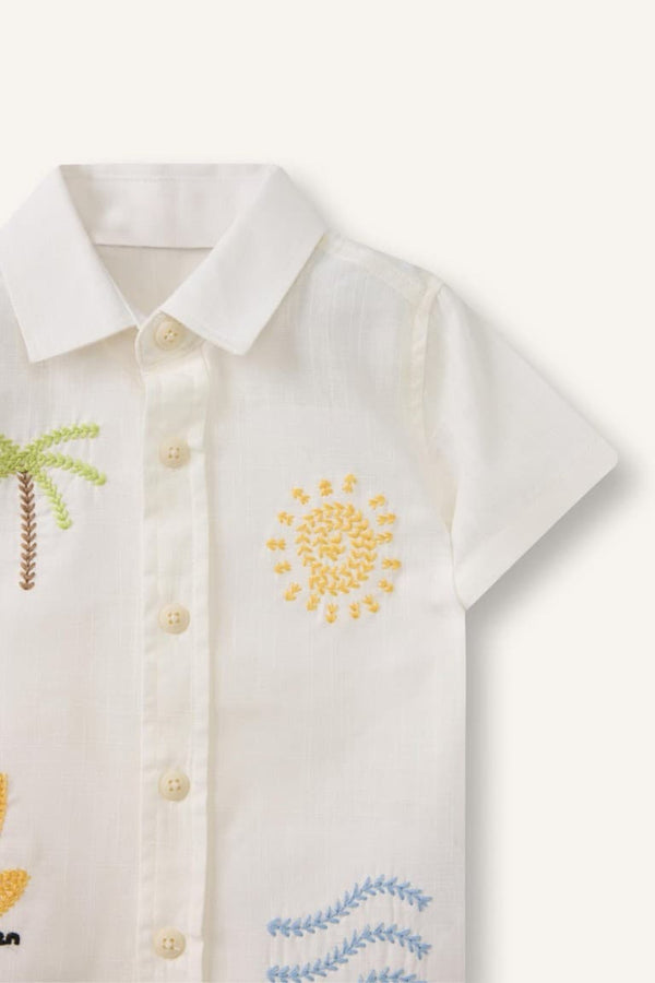 100% Cotton Tropical Patterned Shirt Baby Boy