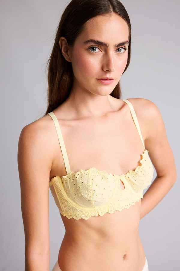 Embroidery Covered Pad Underwire Bra