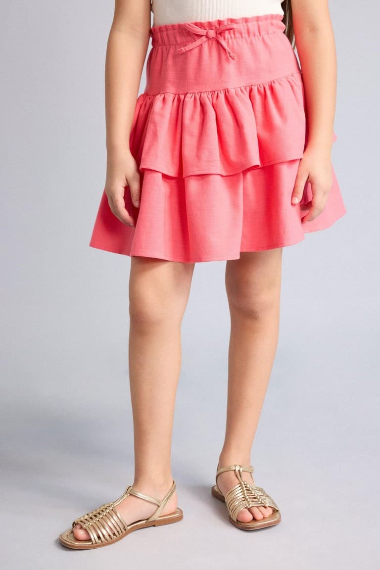 100% Cotton Linen Skirt Girls