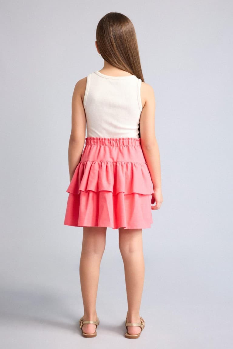 100% Cotton Linen Skirt Girls