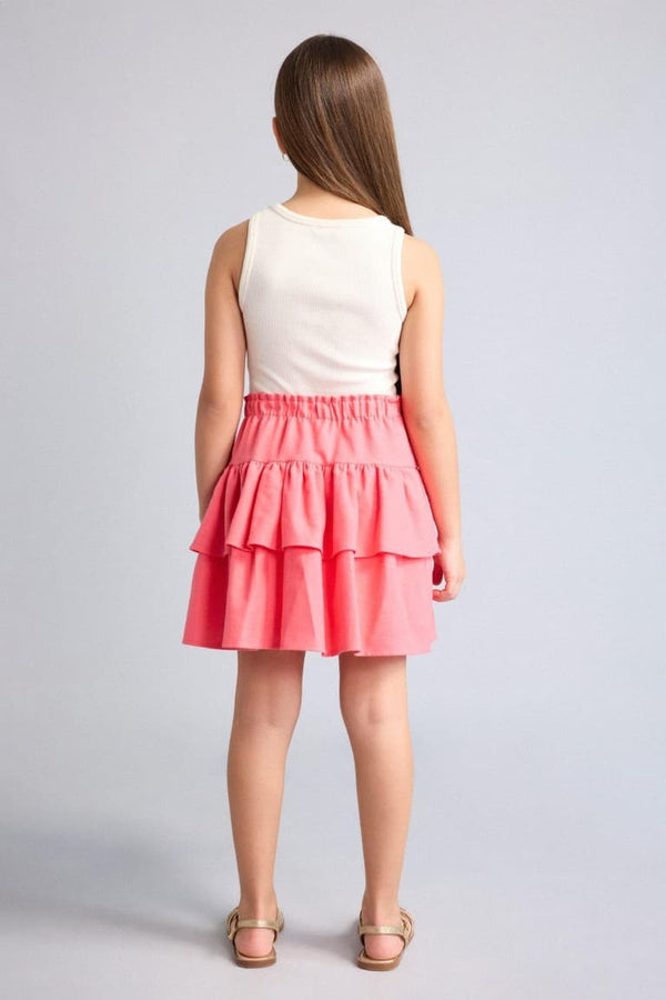 100% Cotton Linen Skirt Girls