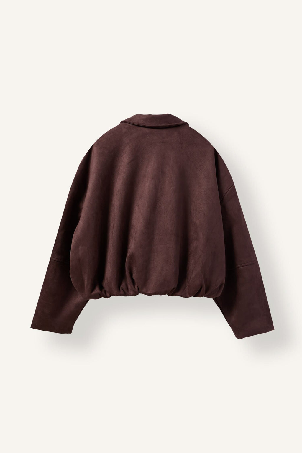 Balloon Fit Jacket Collar Zipper Snap Closure Jacket Coat