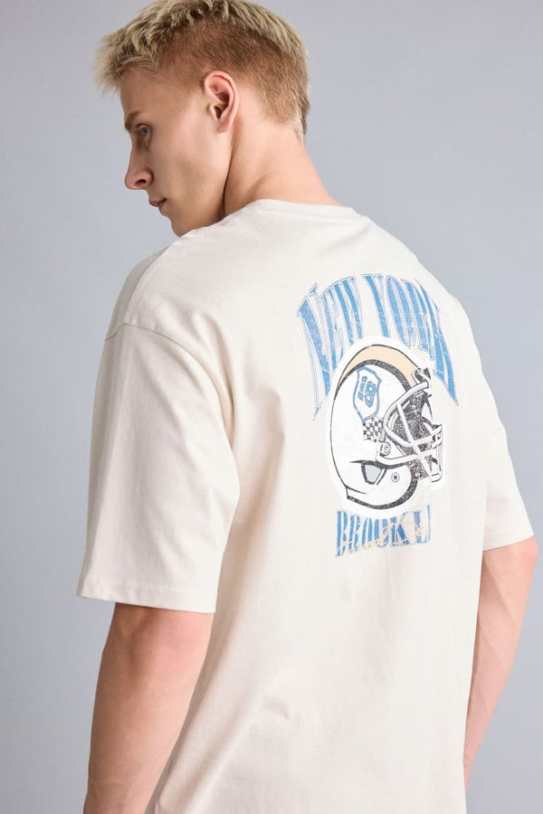 Boxy Fit Back Printed Short Sleeve T-Shirt