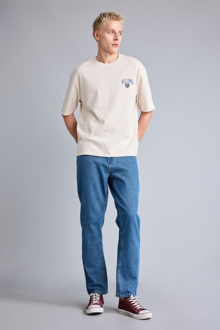 Boxy Fit Back Printed Short Sleeve T-Shirt