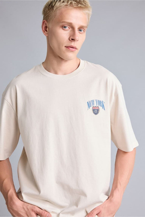 Boxy Fit Back Printed Short Sleeve T-Shirt