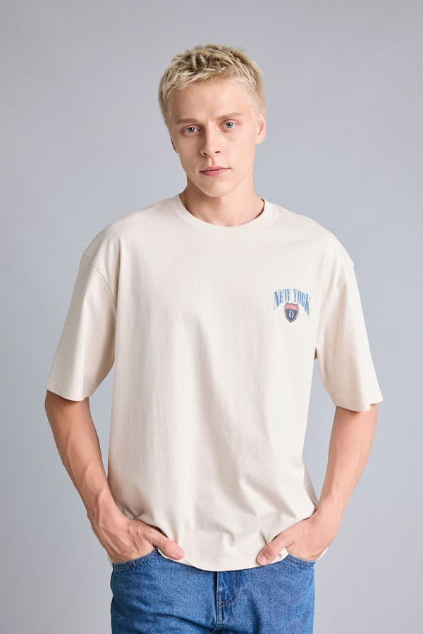 Boxy Fit Back Printed Short Sleeve T-Shirt