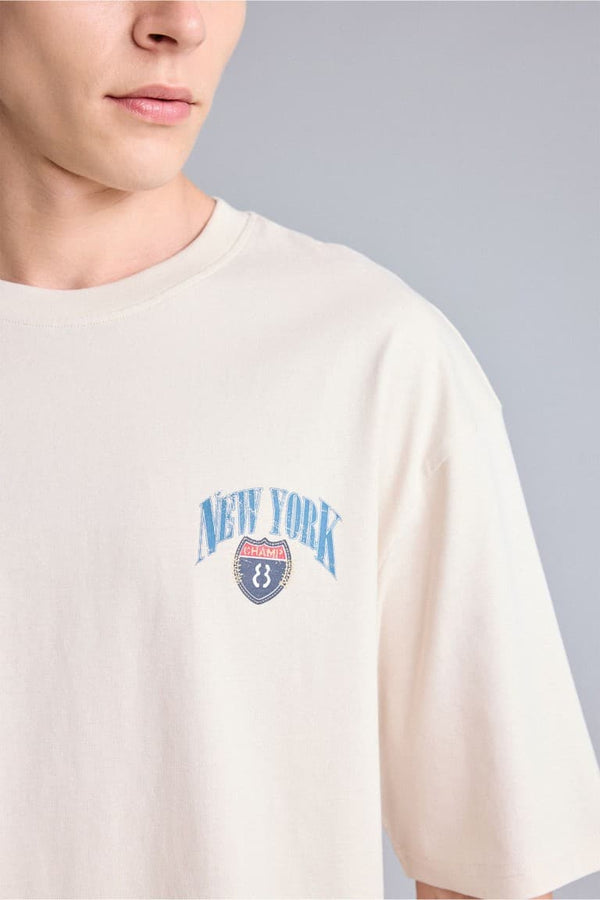 Boxy Fit Back Printed Short Sleeve T-Shirt