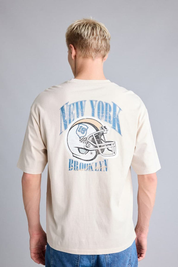 Boxy Fit Back Printed Short Sleeve T-Shirt