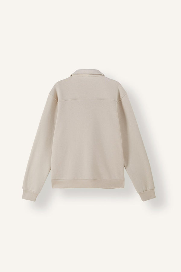 Regular Fit Polo Collar Flap Pocket Soft Down Thessaloniki Fabric Basic Jacket Cardigan