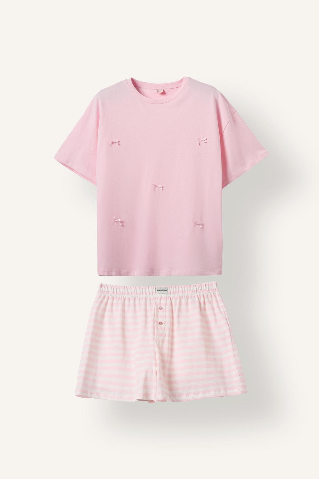 Regular Fit Short Sleeve Top Short Leg Shorts Pajama Set