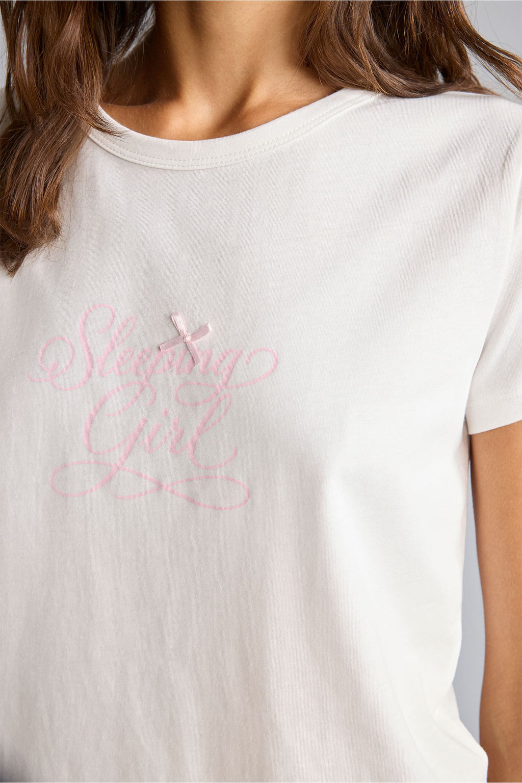Short Sleeve Top Patterned Wide Leg Bottom Pajama Set