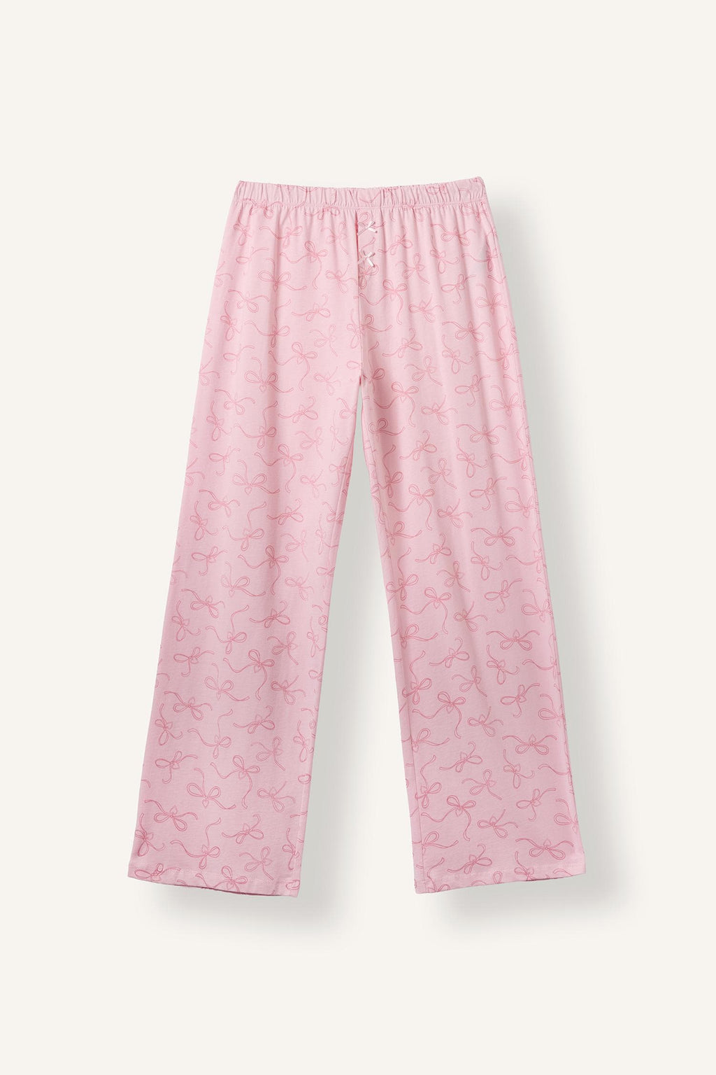 Short Sleeve Top Patterned Wide Leg Bottom Pajama Set