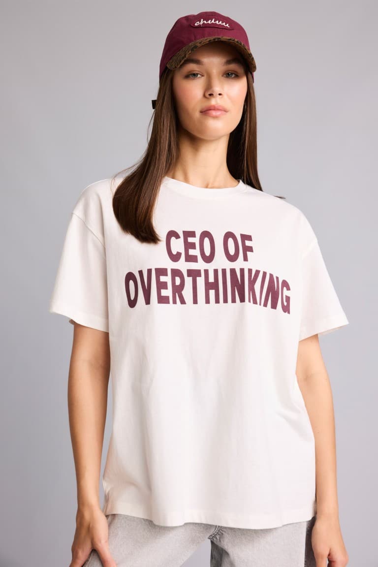 100% Cotton Overless Crew Neck Printed Short Sleeve White T-Shirt