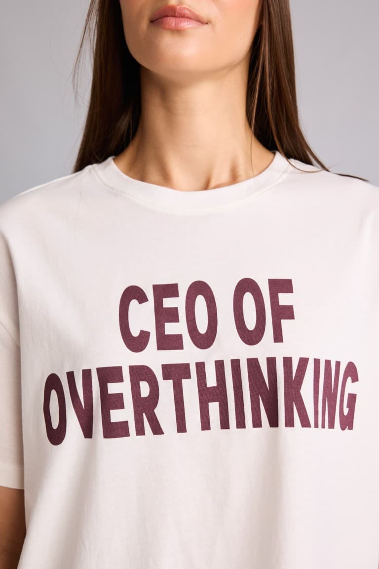 100% Cotton Overless Crew Neck Printed Short Sleeve White T-Shirt