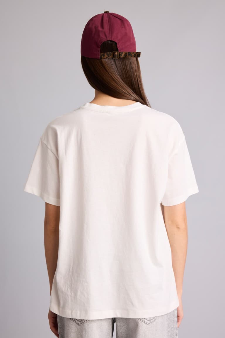 100% Cotton Overless Crew Neck Printed Short Sleeve White T-Shirt